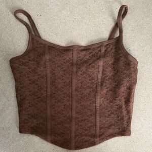Hollister Brown Lace Camisole Top